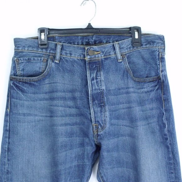 Levi's 501 Button Fly Straight Leg Jeans 36X34 - Picture 2 of 6